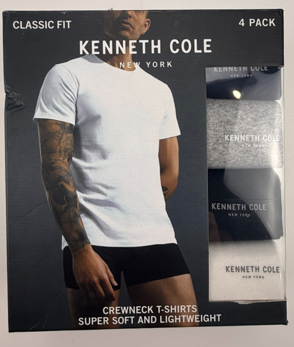 4 PACK KENNETH COLE CREW NECK T-SHIRTS SUPER SOFT LIGHTWEIGHT NWT SZ M